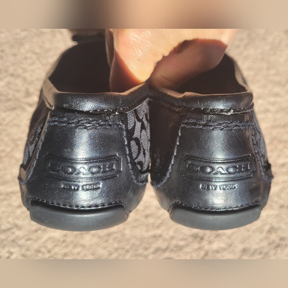 Coach NY Black Leather ,Bow Loafers Slip On Shoes Women's 9.5 - Picture 4 of 14